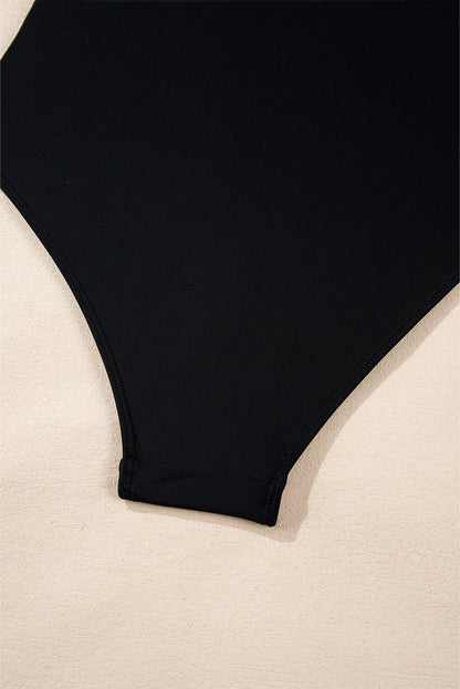 Colourblock Edge Belted One Piece Swimsuit | Black