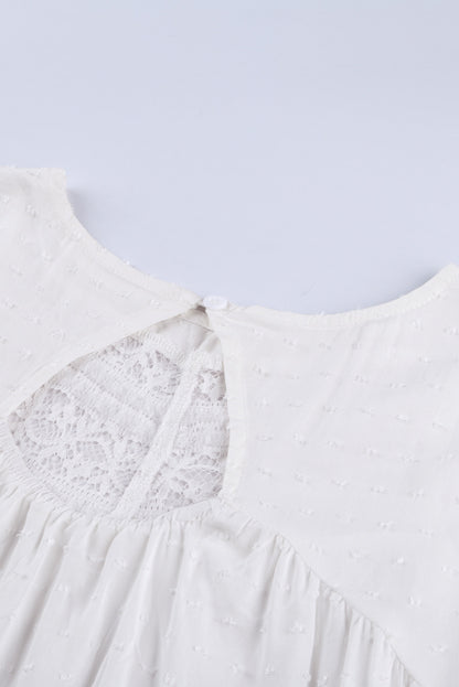 French Fling Lace Tunic Top | White