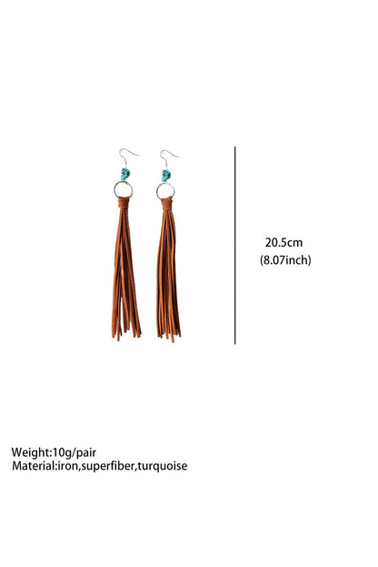 Western Turquoise O-Ring Tassel Earrings | Chestnut