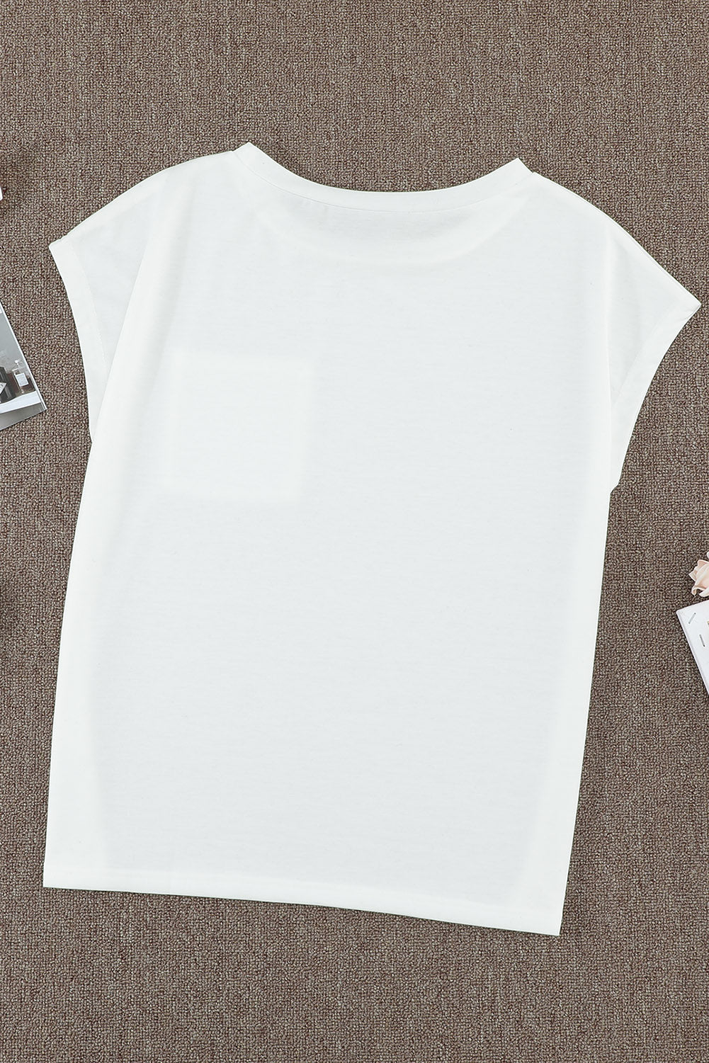 White Pocketed Tee With Side Slits | white