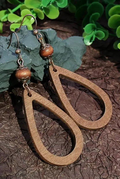 Vintage Hollowed Waterdrop Shape Hook Earrings | Chestnut