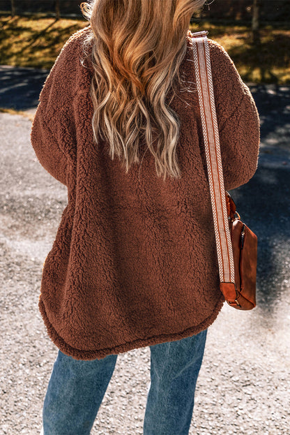 Faux Shearling Teddy Bear Jacket | Red Clay