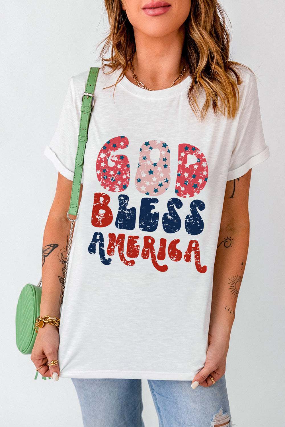 God Bless America Graphic Tee | White