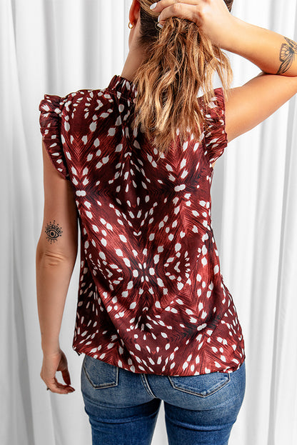 All Over Print Flutter Tank Top | Brown