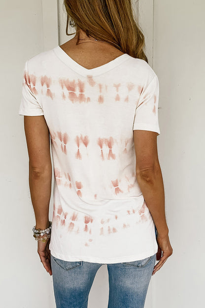 Sierra Striped Tie Dye Tee | Red