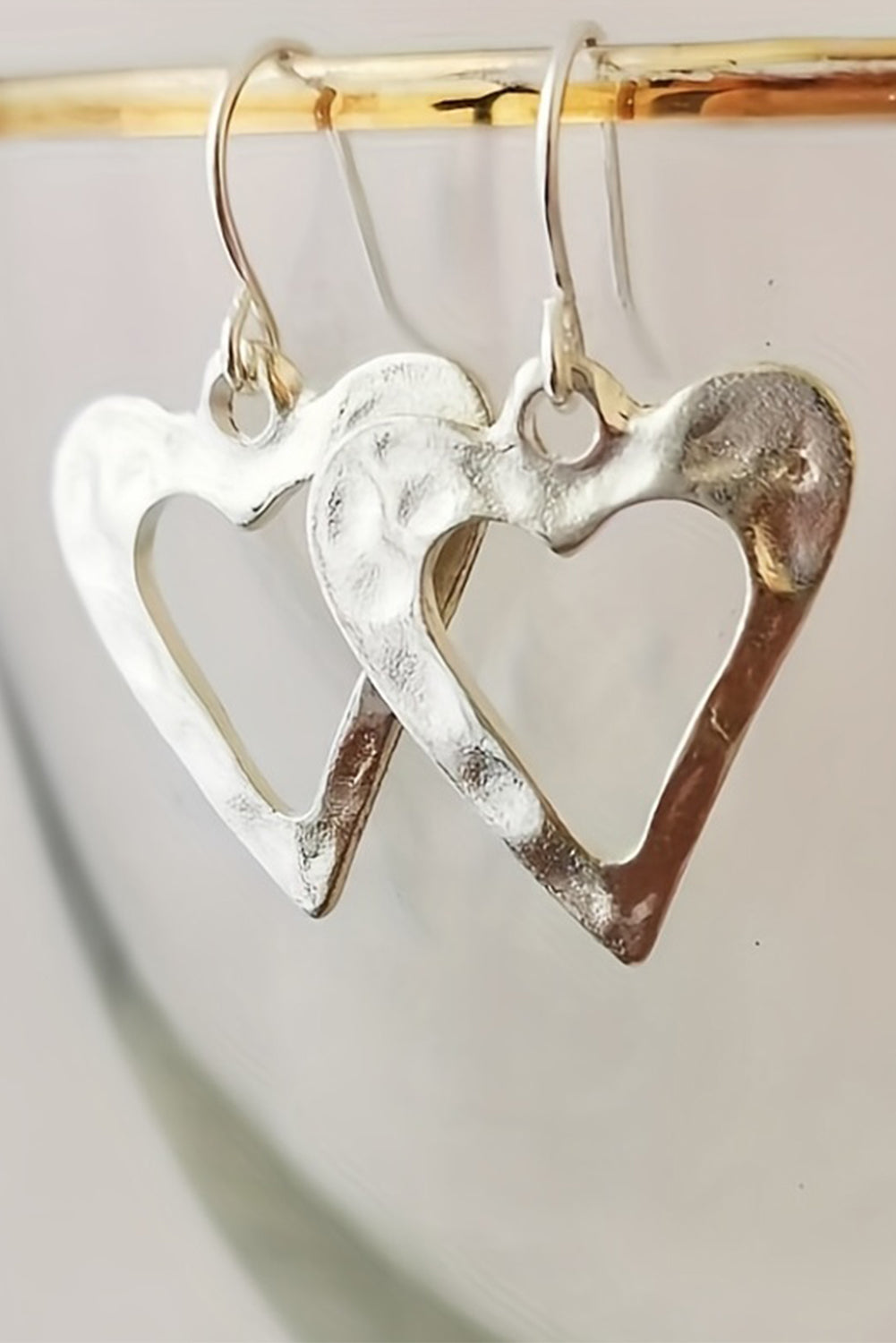 Valentine Hollowed Heart Shape Earrings | White