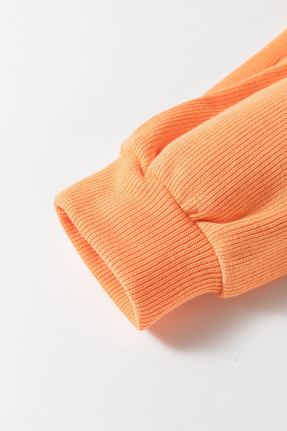 Solid Colour Textured High Low Long Sleeve Top | Grapefruit Orange