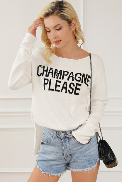 Champagne Please Graphic Sweater | Snow White