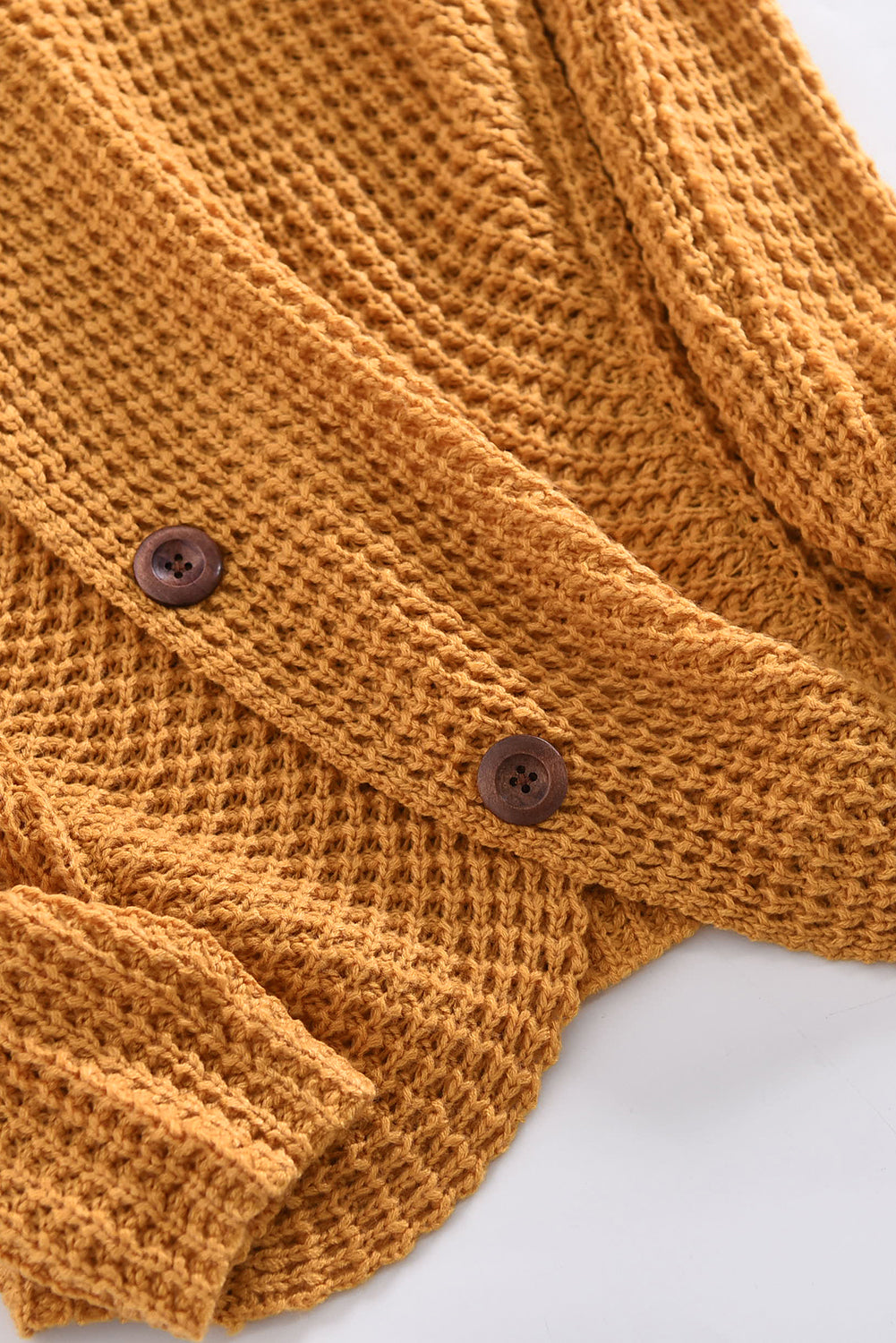 Mustard Buttoned Wrap Turtleneck Sweater | Yellow