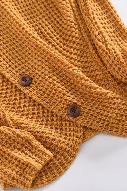 Mustard Buttoned Wrap Turtleneck Sweater | Yellow