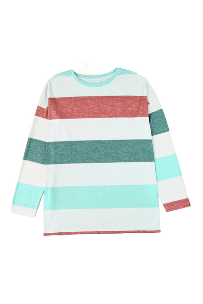 Plus Size Colourblock Pullover Top | Green