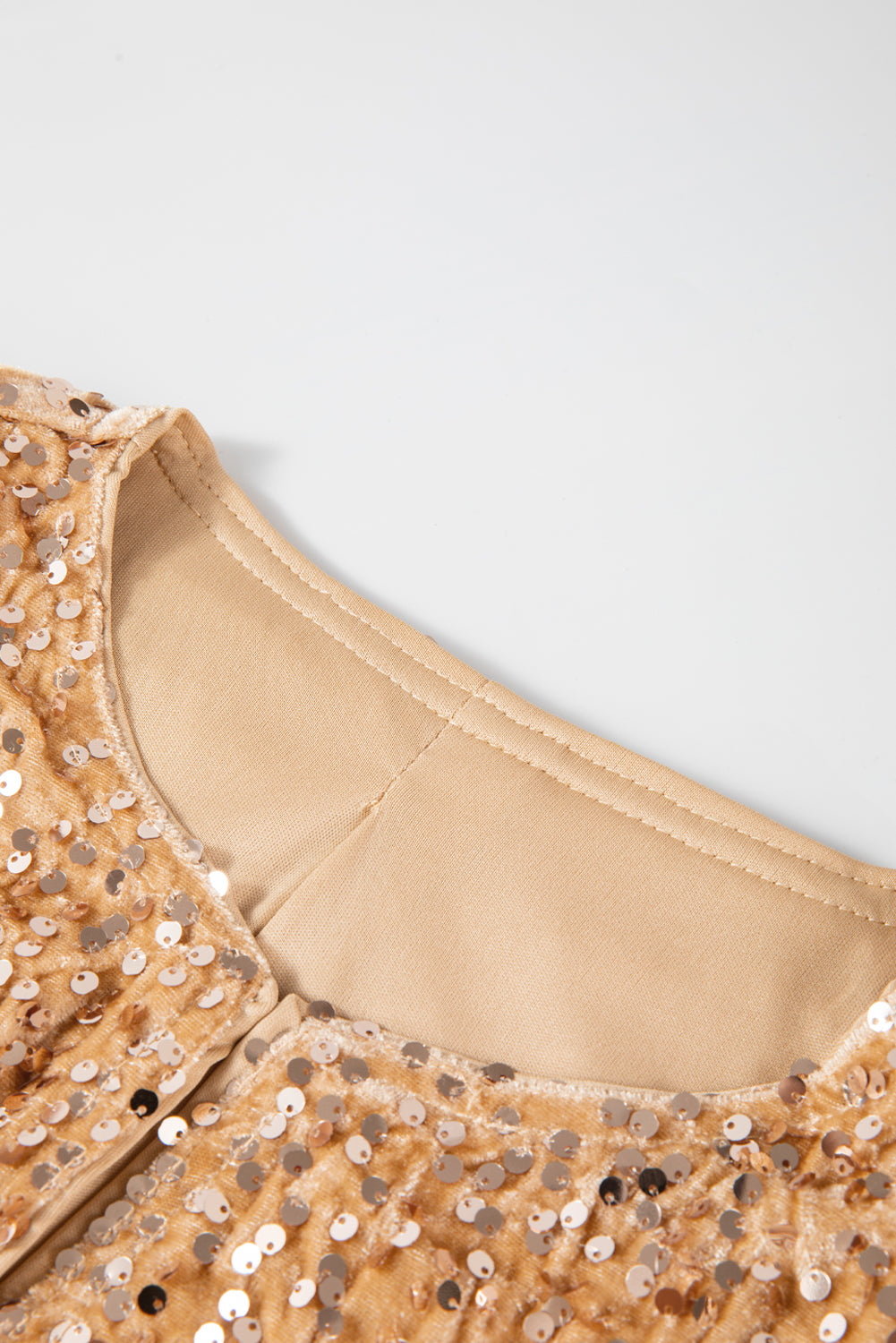 Sequined Open Front Cropped Jacket | Golden Fleece