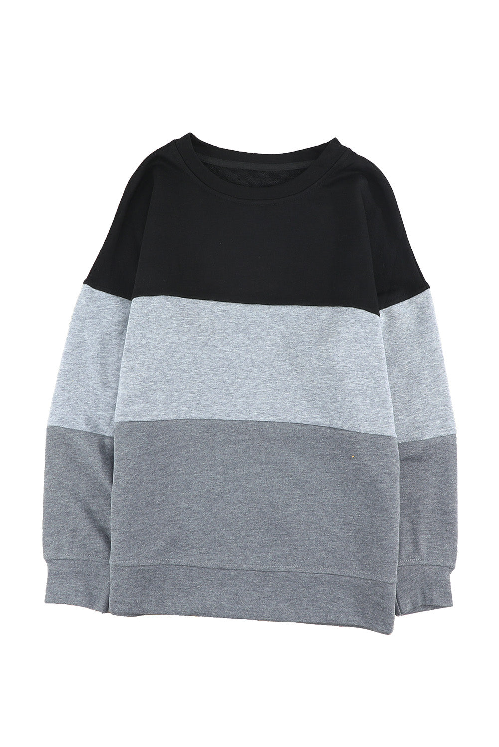 Colourblock  Contrast Stitching Sweatshirt With Slits | Black