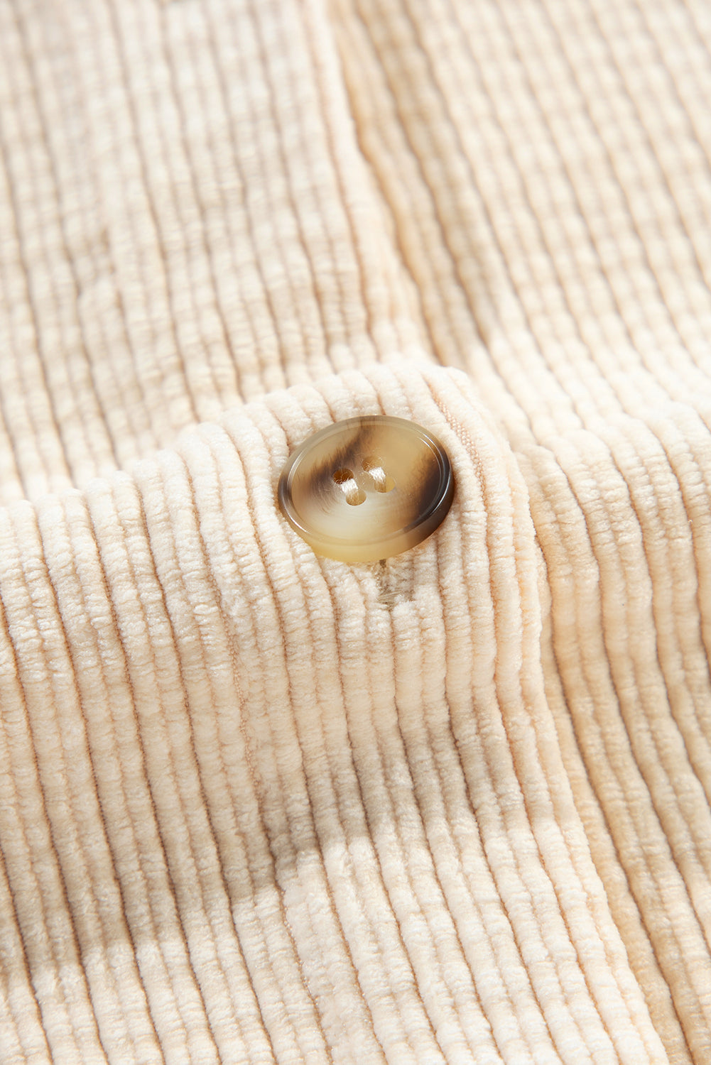 Corduroy Flap Pocket Button Up Shacket | Oatmeal