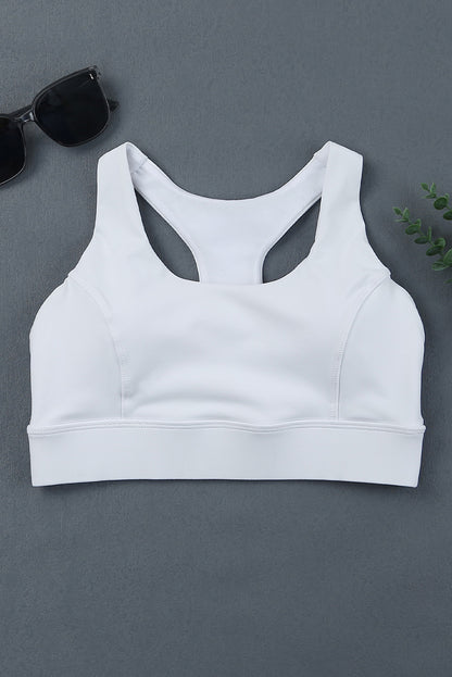 Athletic Push Up Sports Bra | White