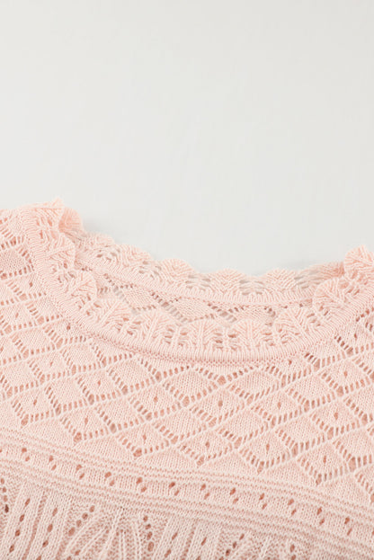 Solid Drop Shoulder Knit Sweater | Pink