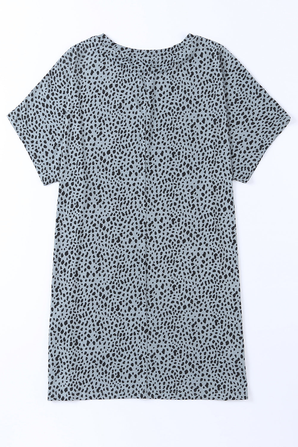 Leopard Print Side Pockets Tunic Top | Gray