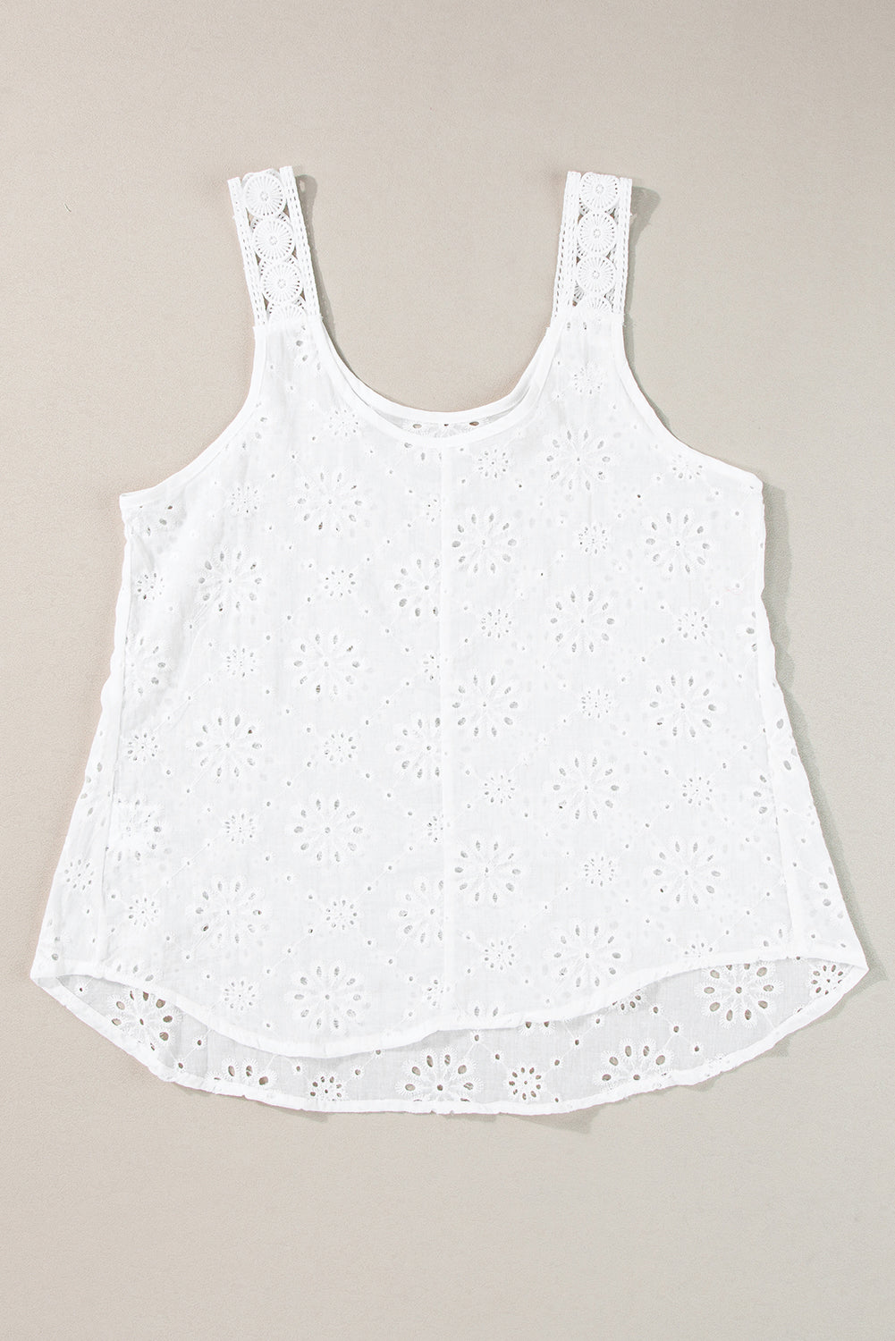 Eyelet Embroidery Tank Top | White