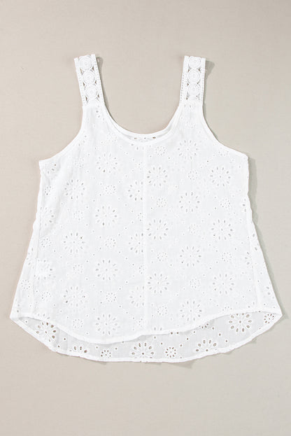 Eyelet Embroidery Tank Top | White