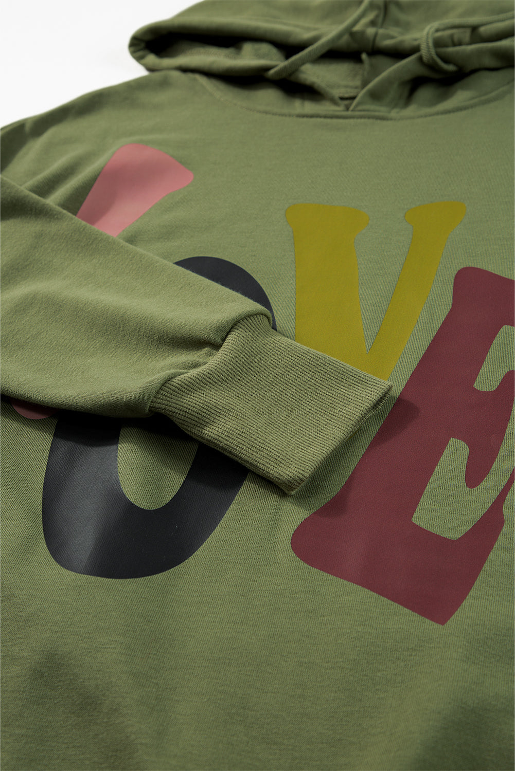 Love Letter Graphic Drop Shoulder Oversize Hoodie | Mist Green