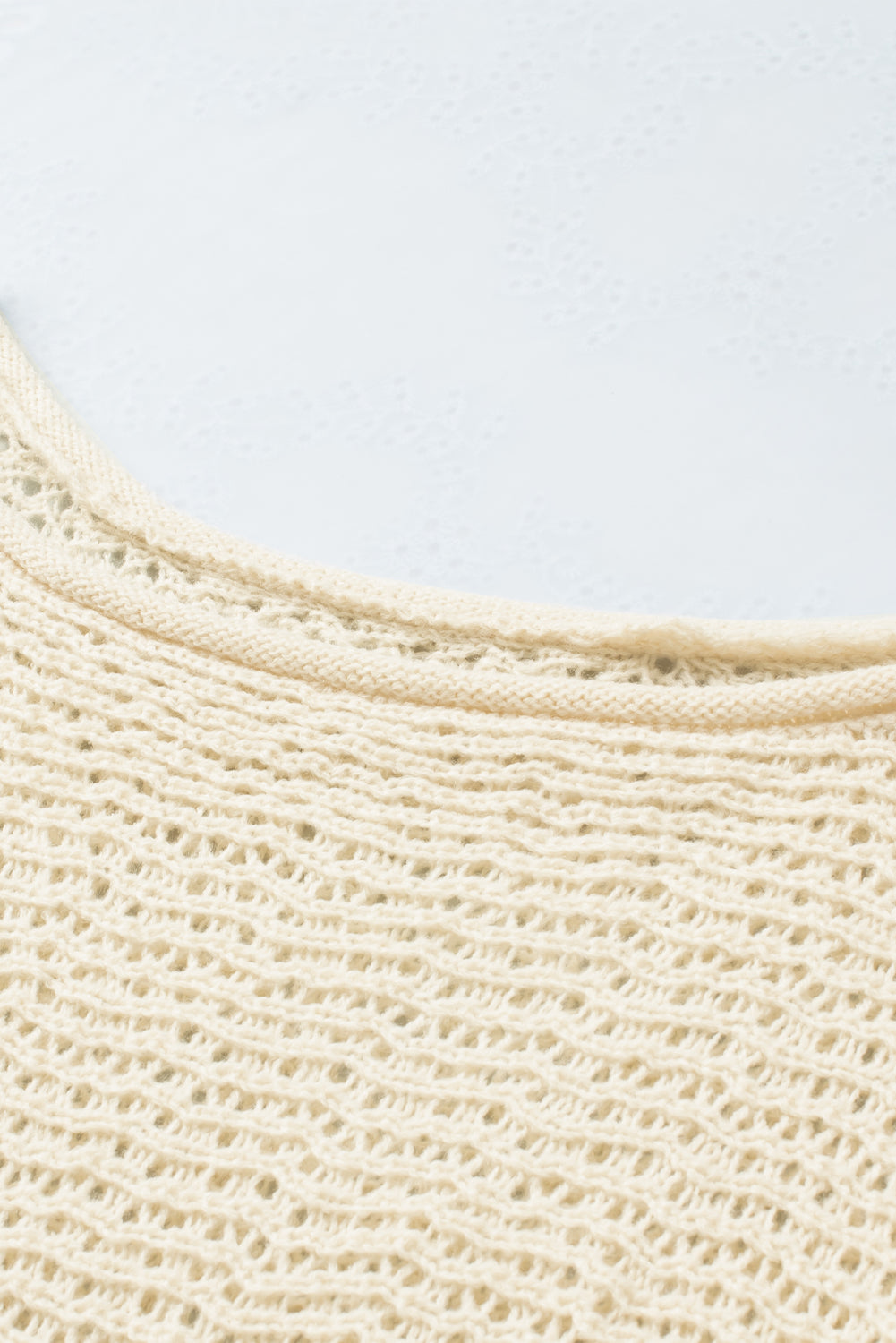 Sheer Openwork Knit Sweater | Apricot