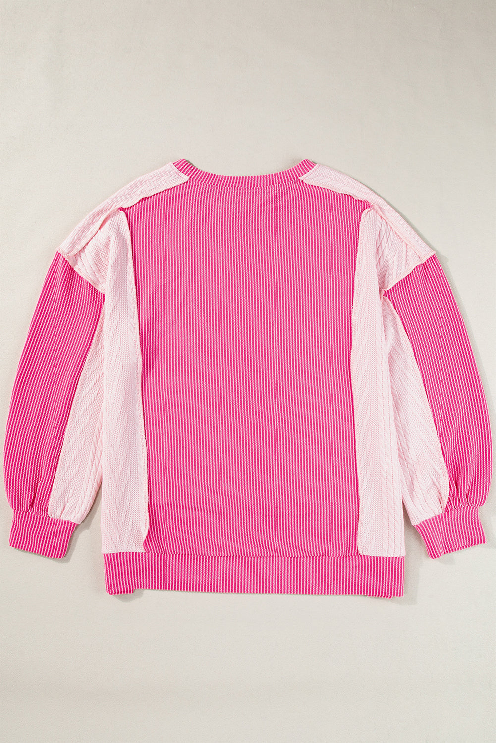 Cable Knit Colourblock Exposed Seam Sweatshirt | Bonbon