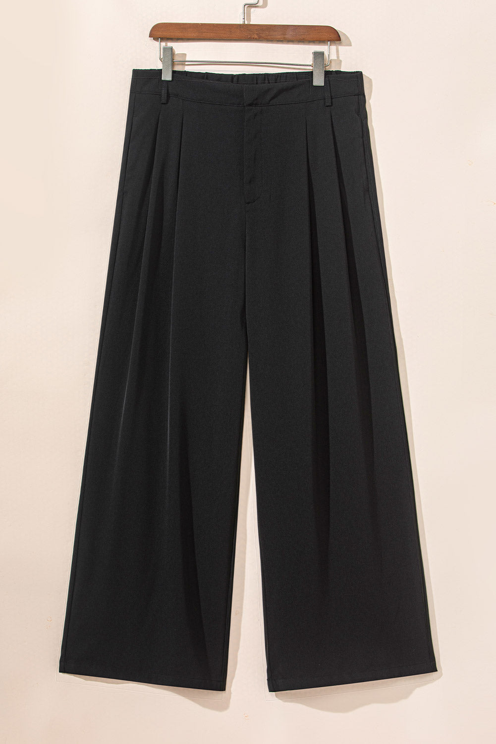 Pleated Elegant Wide Leg Pants | Black