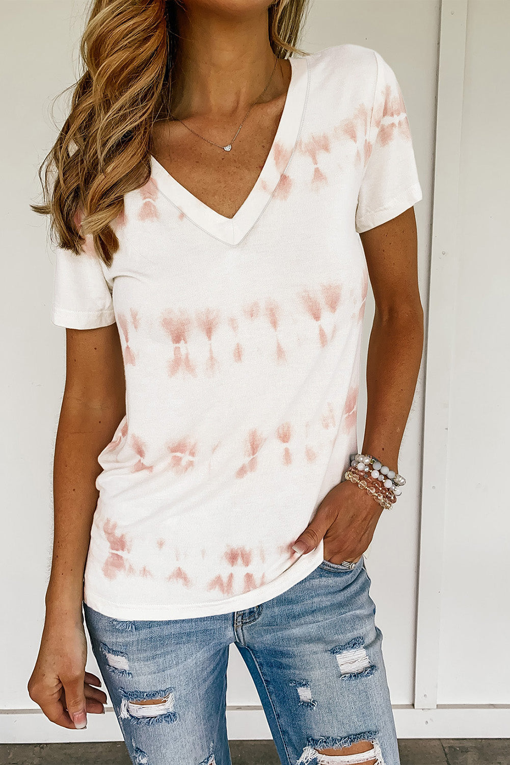 Sierra Striped Tie Dye Tee | Red