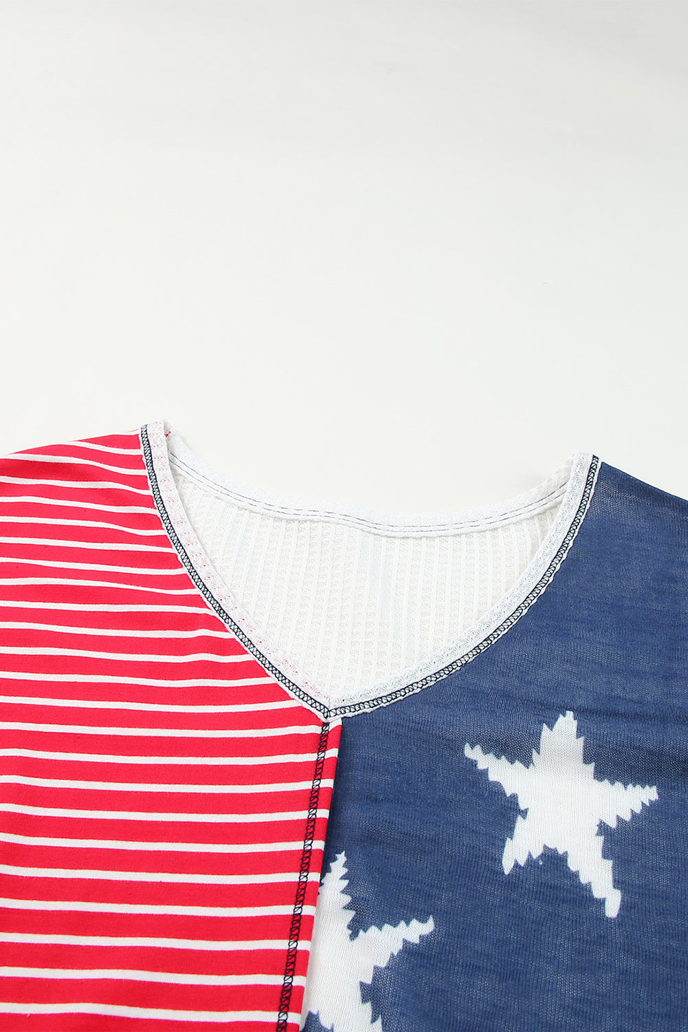 Stripes Stars Print Knit Short Sleeves Top | Multicolour