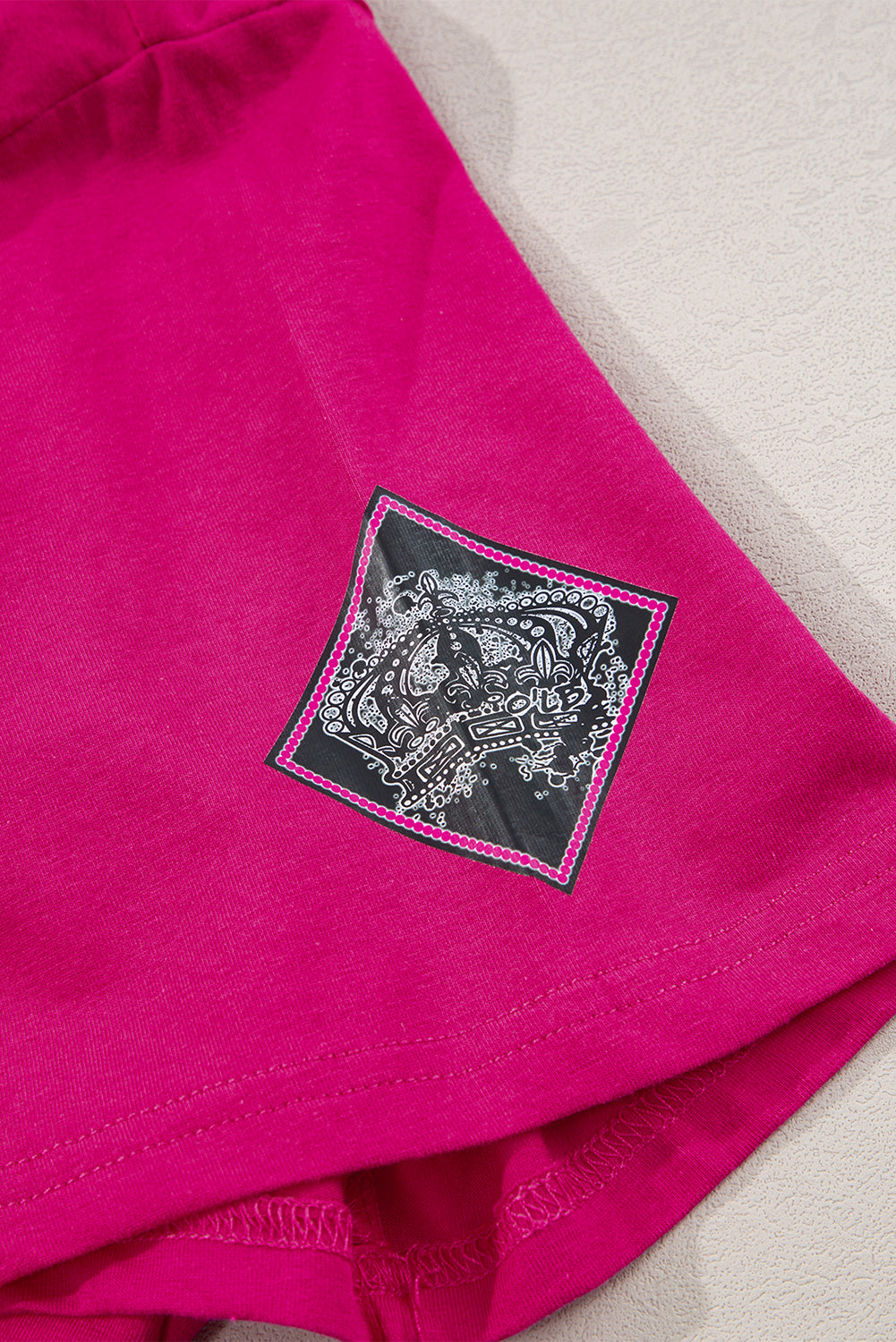 Crown Graphic Crew Neck T Shirt | Pitaya Pink