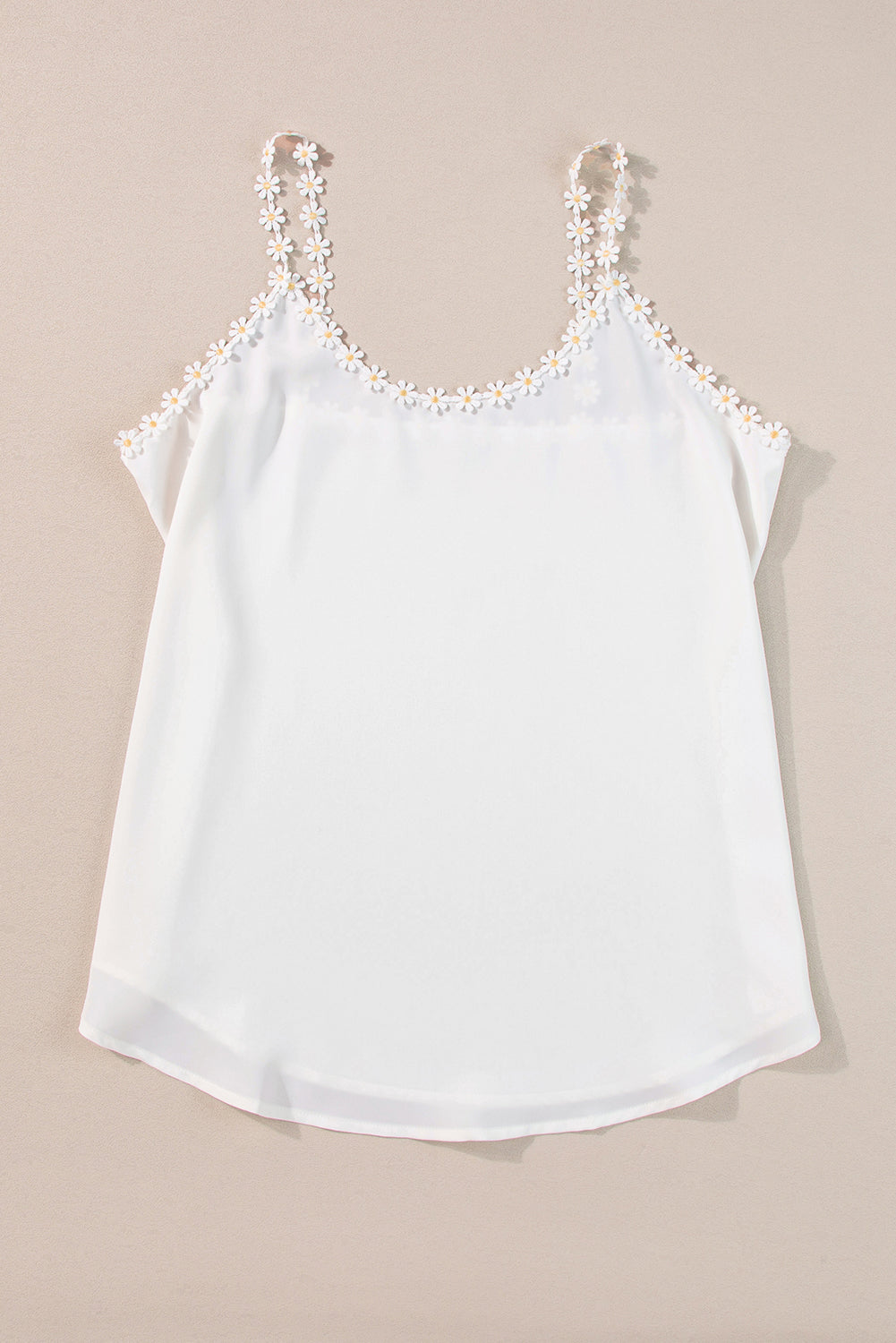 Daisy Flower Straps Tank Top | White