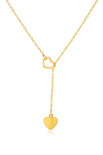 Heart Shape Hollow Lariat Necklace | Gold