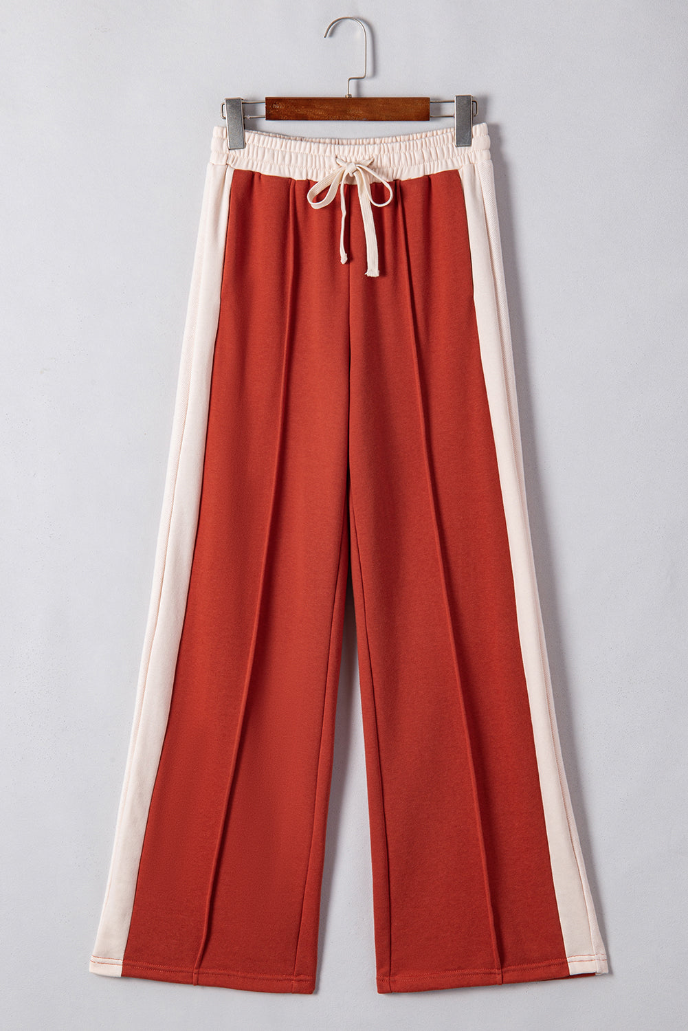 Colour Block Drawstring High Waist Wide Leg Pants | Flamingo