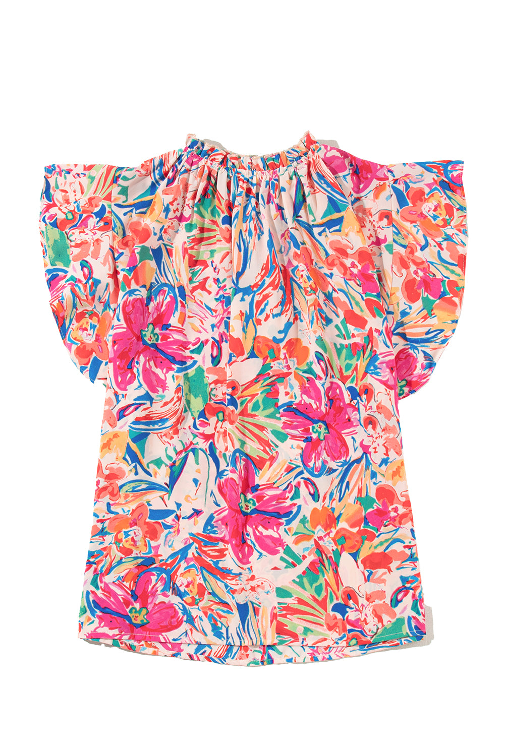 Floral Ruffled Sleeve V Neck Summer Blouse | Multicolour