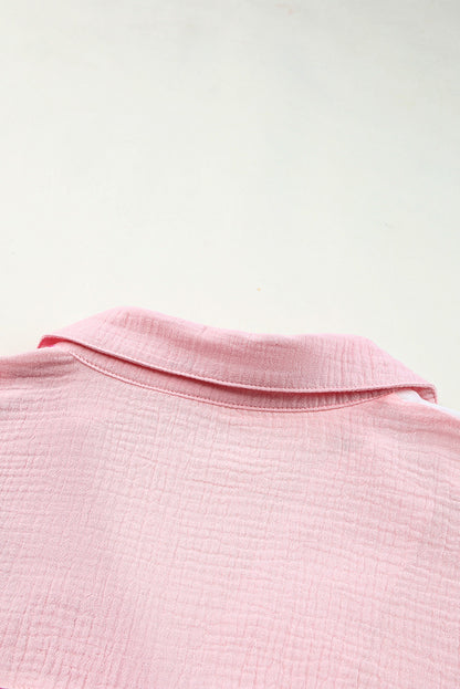 Collared Neck Colour Block Polo Shirt | Rose