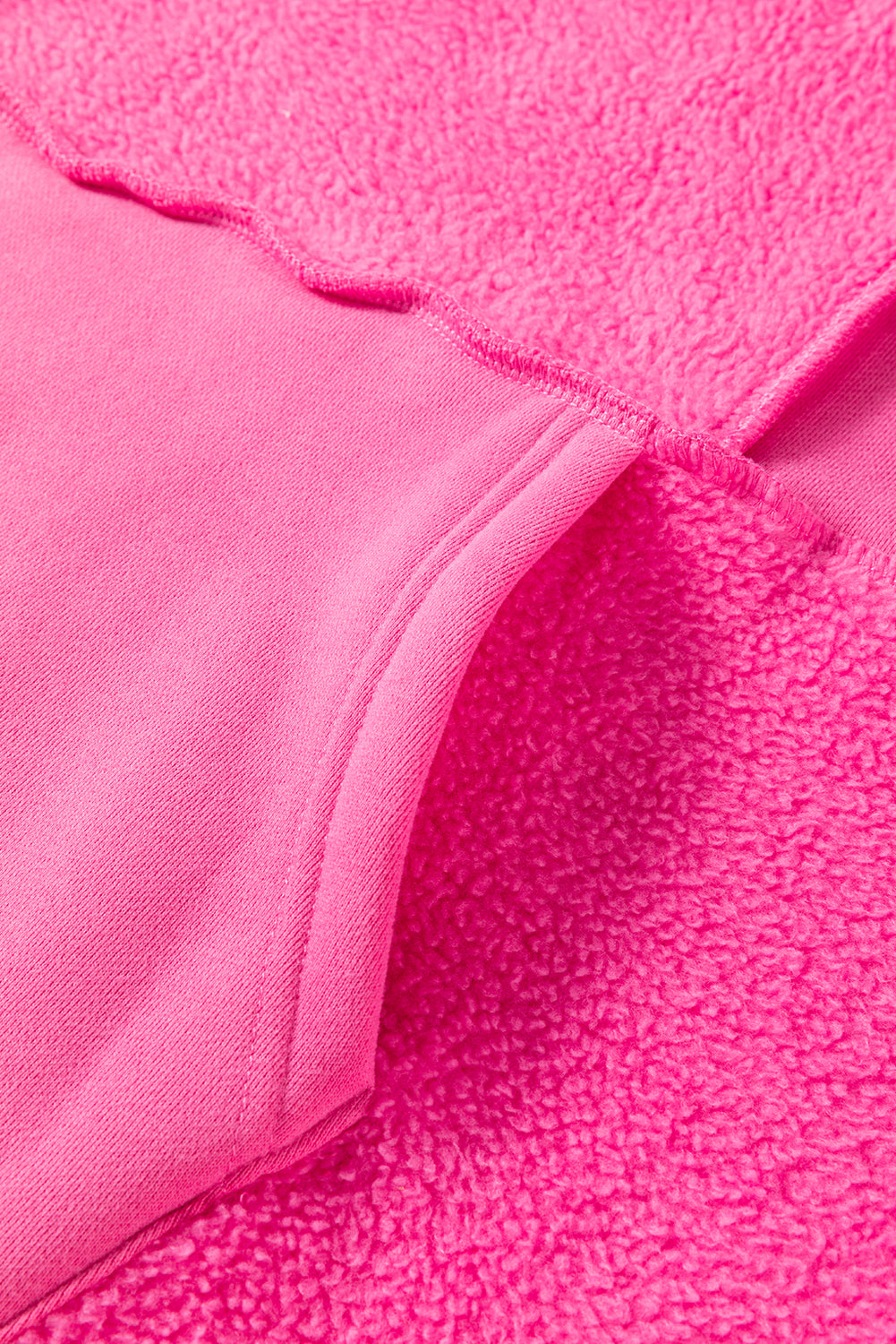 Mineral Wash Terry Patchwork Drawstring Hoodie | Pitaya Pink