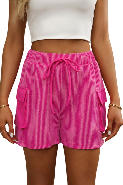 Cargo Pocket Wide-Leg Shorts | Bright Pink