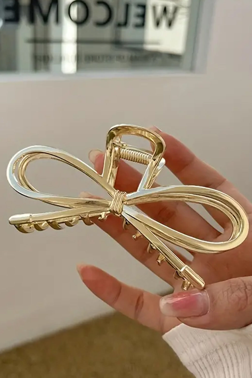 Bowknot Shape Claw Clip | Gold