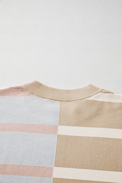 Colourblock Oversized Sweater | Khaki Stripe