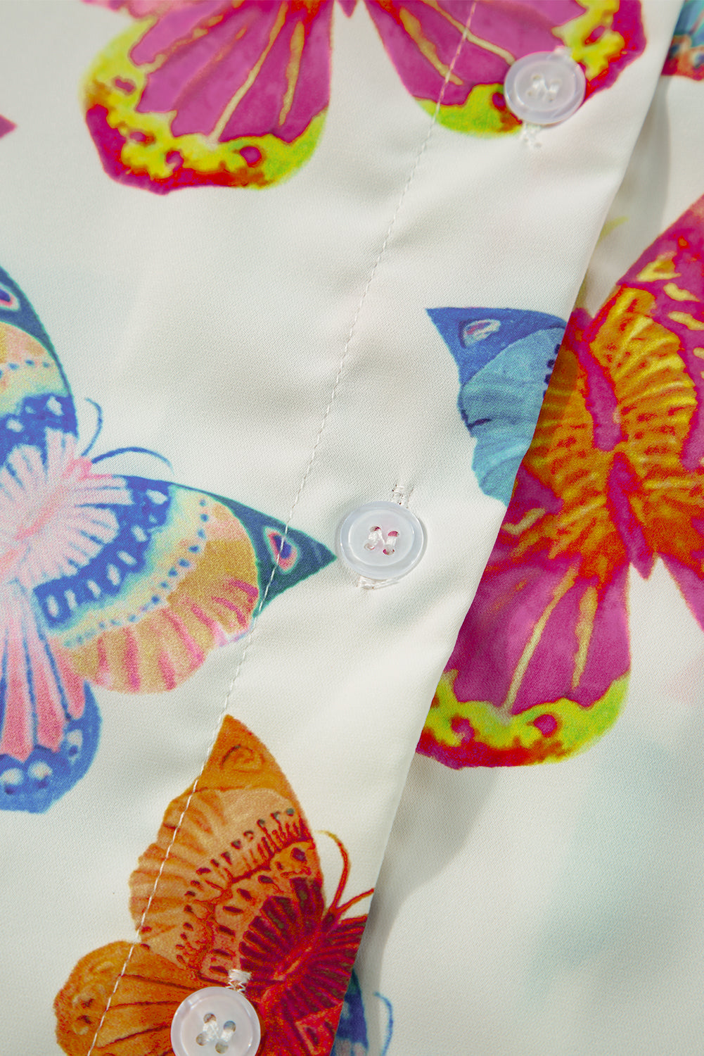 Butterfly Pattern Short Sleeve Shirt Pajamas Set | Multicolour