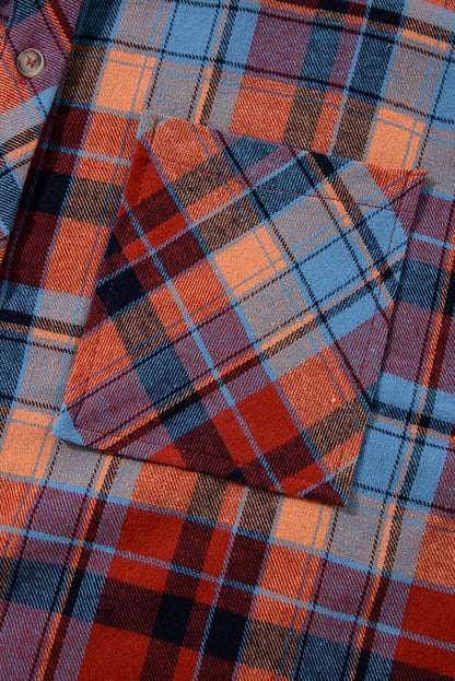 Plaid Print Loose Vintage Shirt | Red