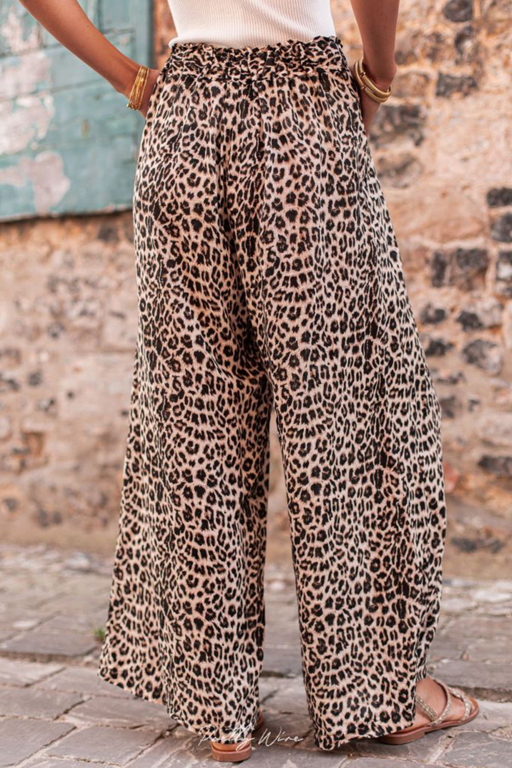 Boho Leopard Wide Leg Pants | Desert Palm