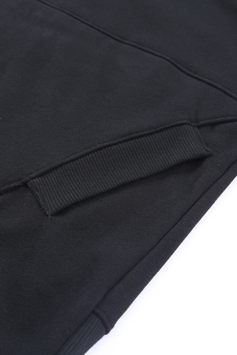 Batwing Sleeve Pocketed Henley Hoodie | Black