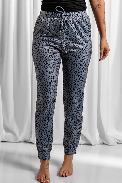 Breezy Leopard Joggers | Gray