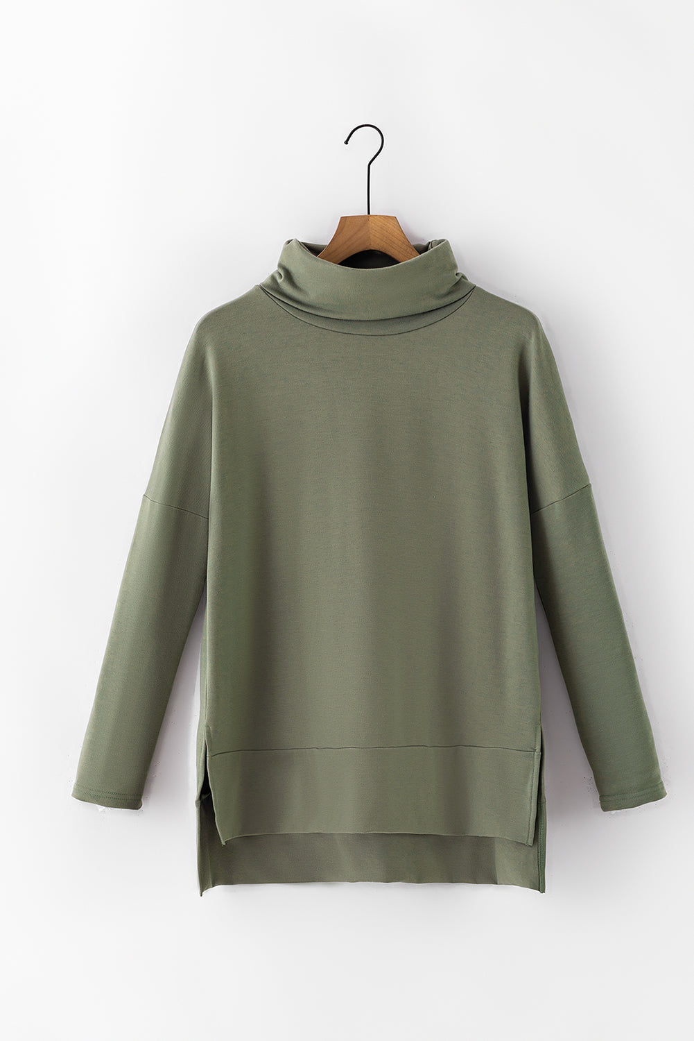 Cowl Neck Shift Tunic Top | Jungle Green