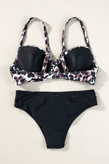 Twisted Bust  Bikini Set | Leopard