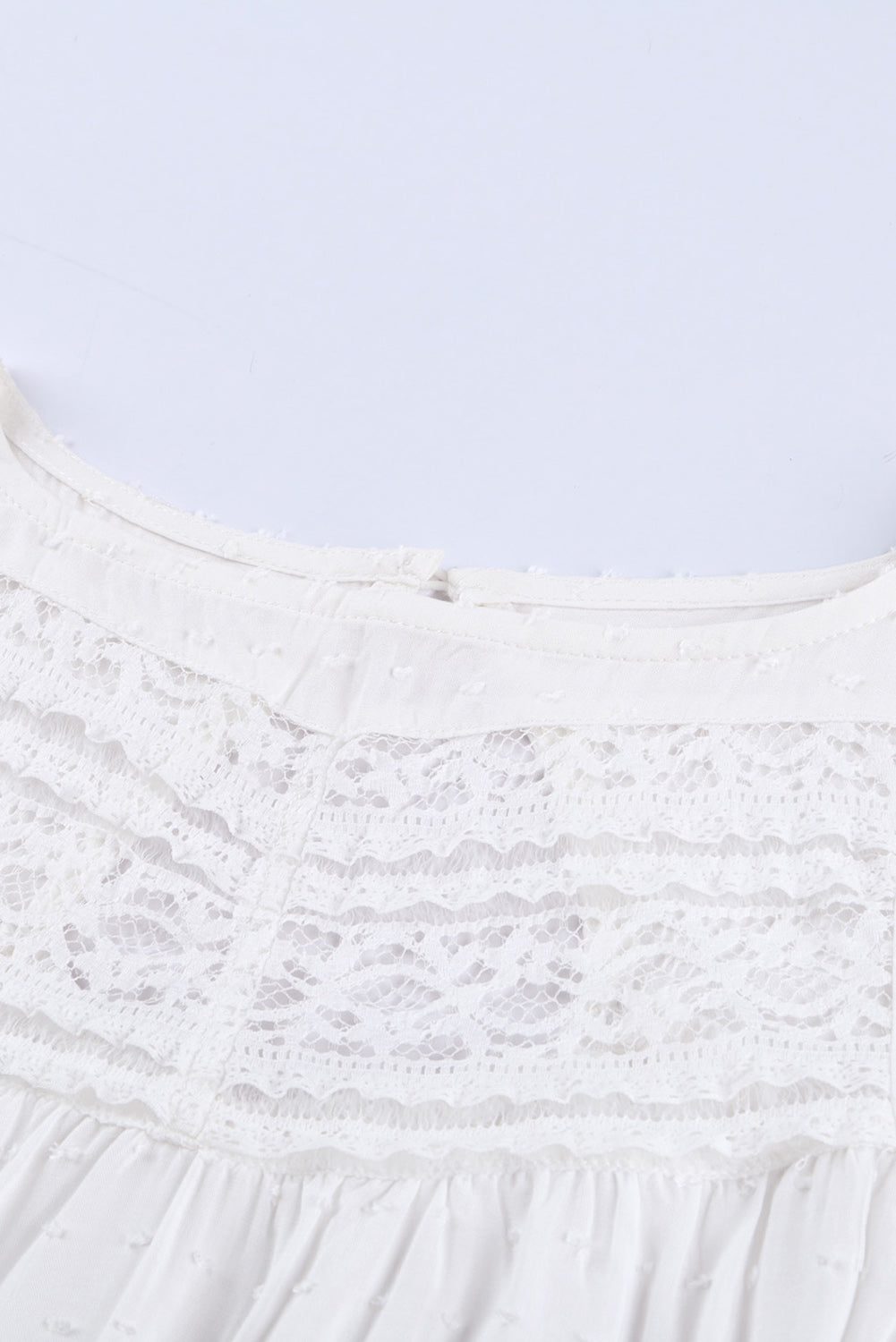 French Fling Lace Tunic Top | White