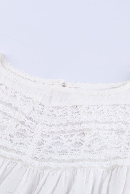 French Fling Lace Tunic Top | White