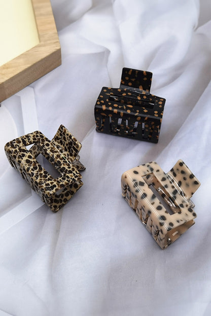 Leopard Print Cutout Square Claw Clip | Parchment