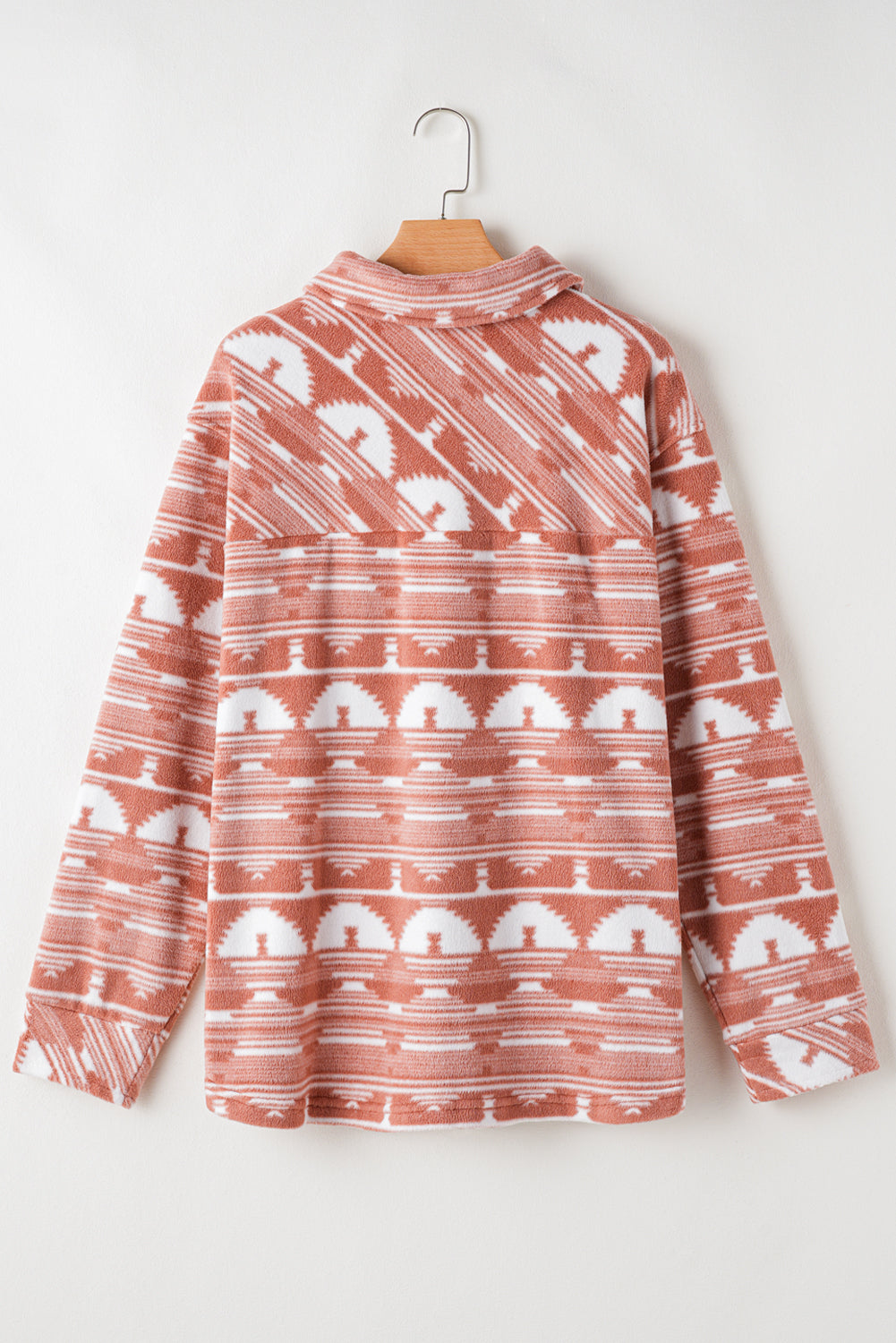 Plus Size Aztec Print Chest Pocket Shacket | Pink